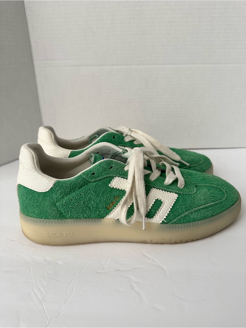 41 BACK 70 The Boston 2505 Streetwear Women’s Green Suede Retro style Sneakers - Picture 6 of 13
